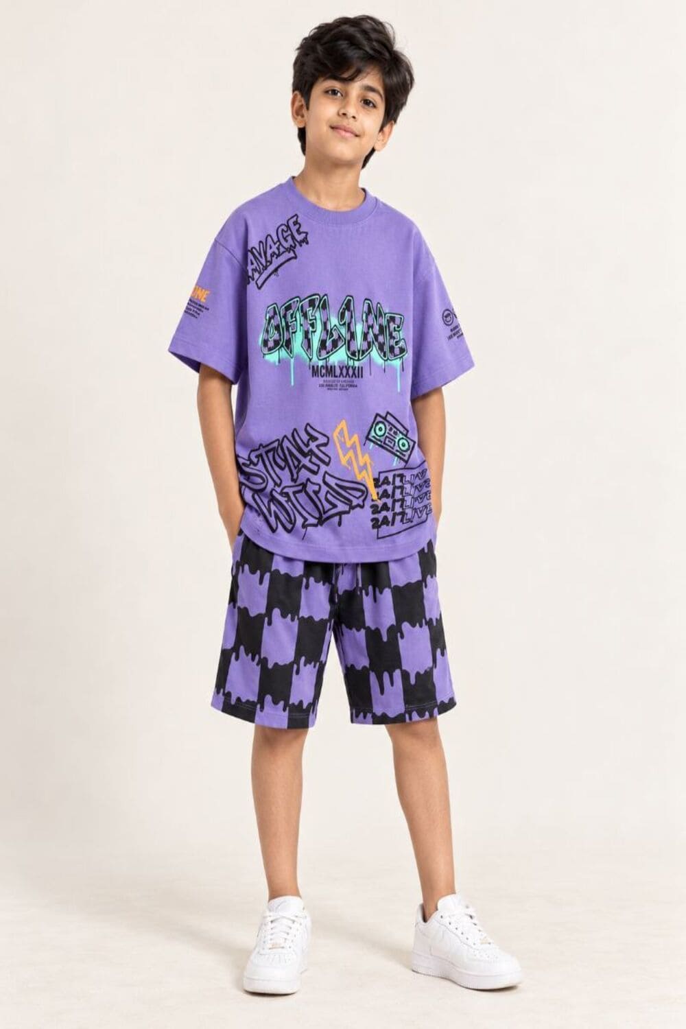 Purple Grafiti Short Pyjamas