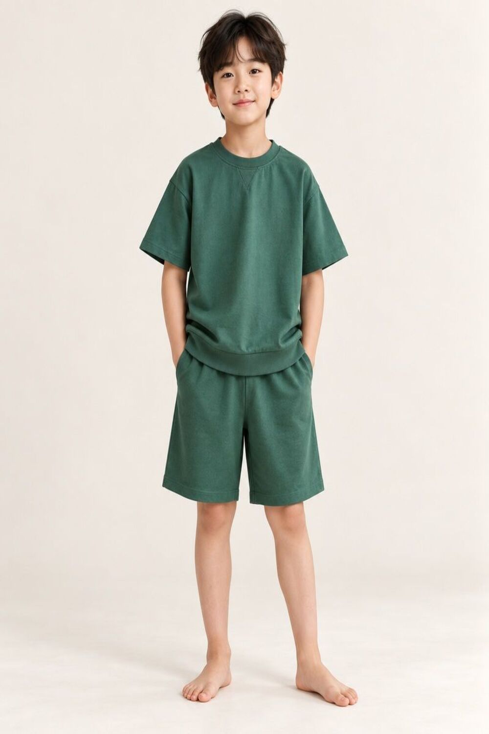 Green Plain Short Pyjamas