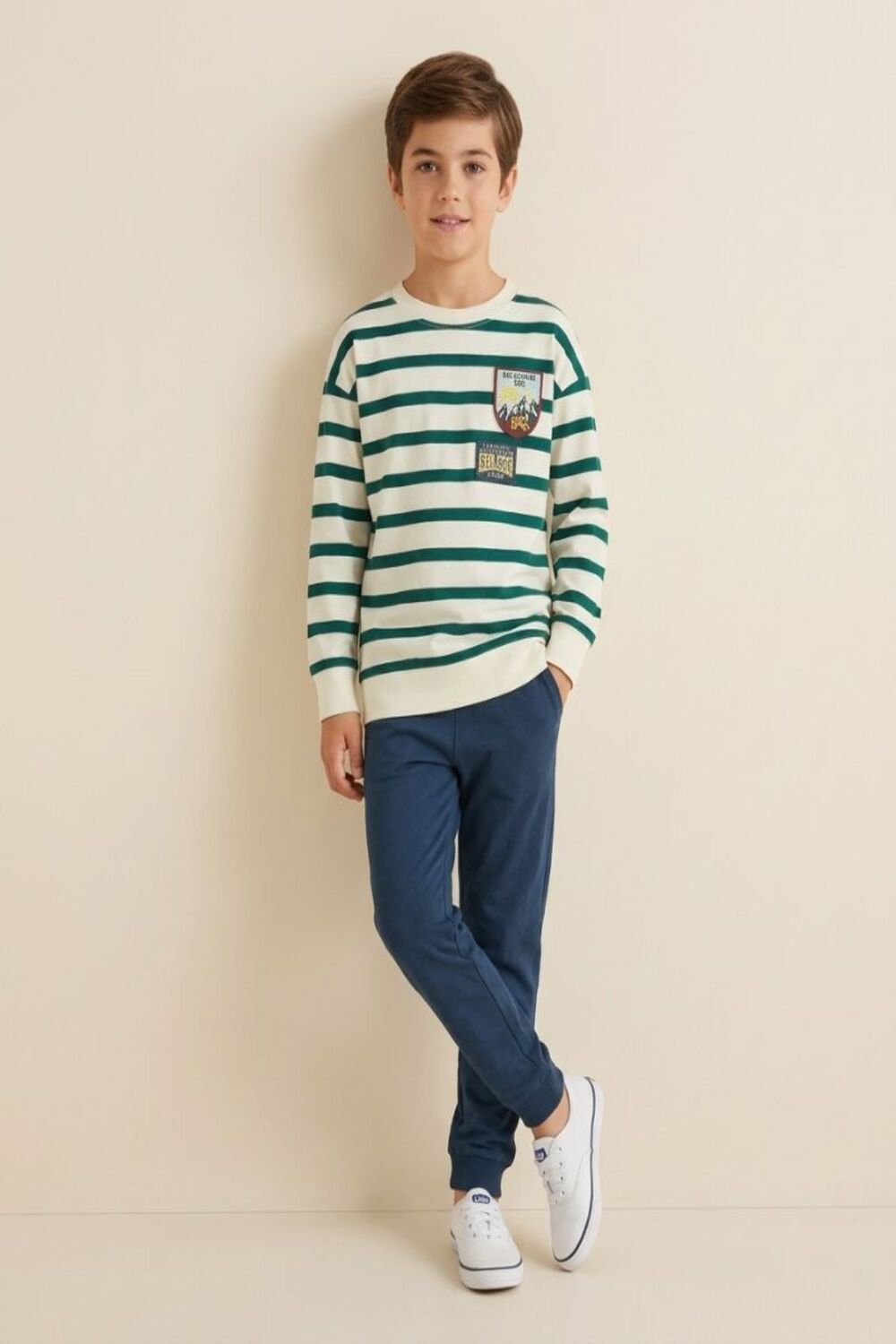 Ecru Apres Ski Graphic Long Sleeve Jogger Pyjamas