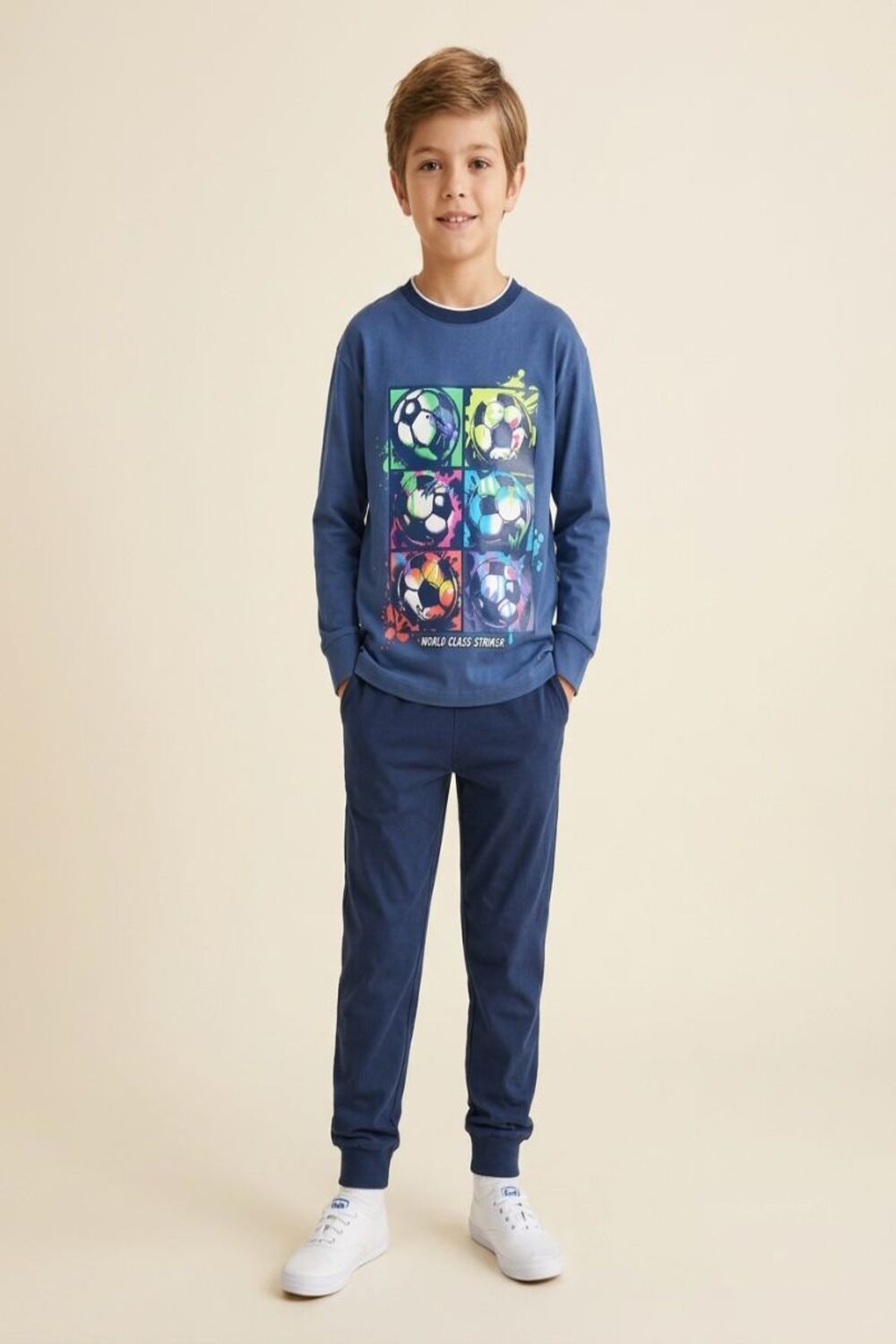 Rainbow Navy Football Long Sleeve Pyjamas