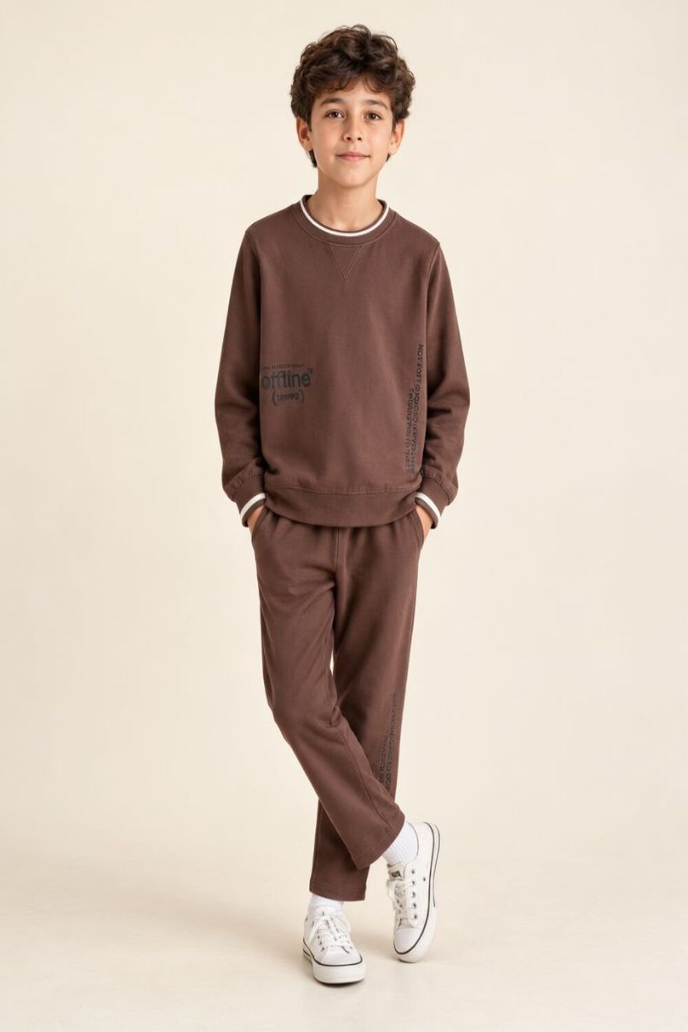 Khaki Offline Long Sleeve Jogger Pyjamas